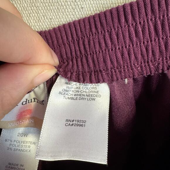 Alfred Dunner Womens Pants Size 20W Purple Half Elastic Waist Soft Light Pockets - Picture 6 of 9